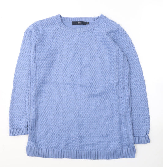 Womens UK Size 10 Isle Blue Pullover Jumper