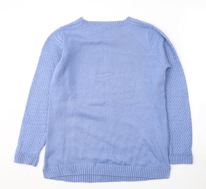 Womens UK Size 10 Isle Blue Pullover Jumper