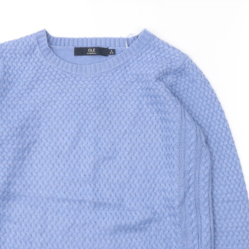 Womens UK Size 10 Isle Blue Pullover Jumper