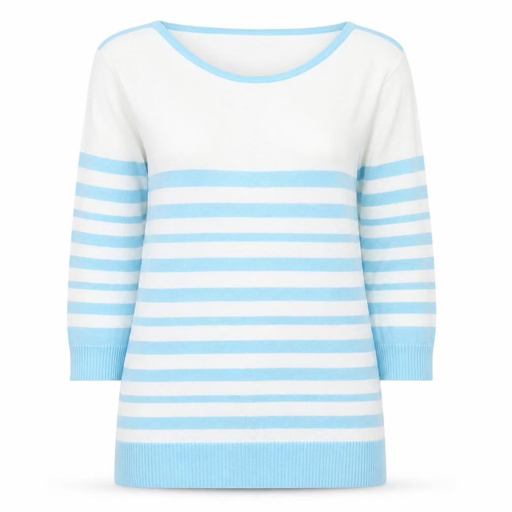 Womens UK Size 14 Isle Blue Pullover Jumper