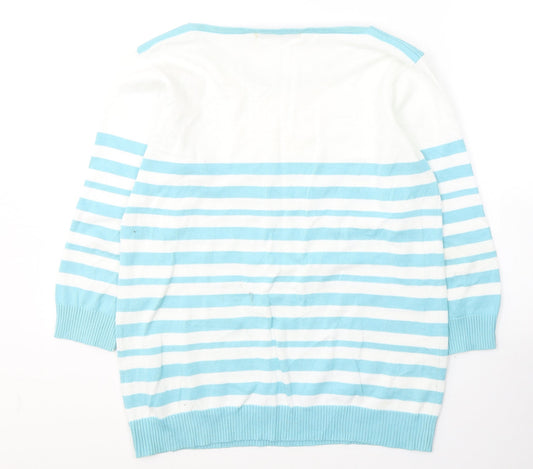 Womens UK Size 14 Isle Blue Pullover Jumper