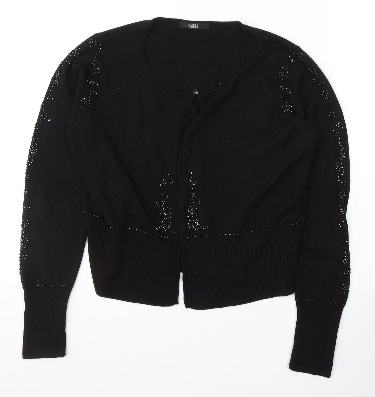 Womens UK Size 14 Marks and Spencer Black Cardigan Jumper