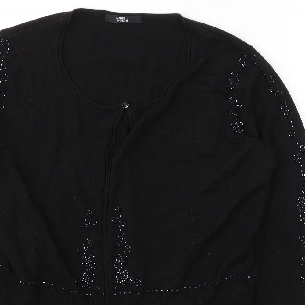 Womens UK Size 14 Marks and Spencer Black Cardigan Jumper