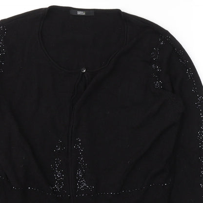 Womens UK Size 14 Marks and Spencer Black Cardigan Jumper