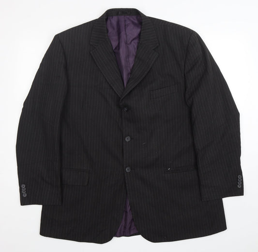 F&F Mens Grey Striped Polyester Jacket Suit Jacket
