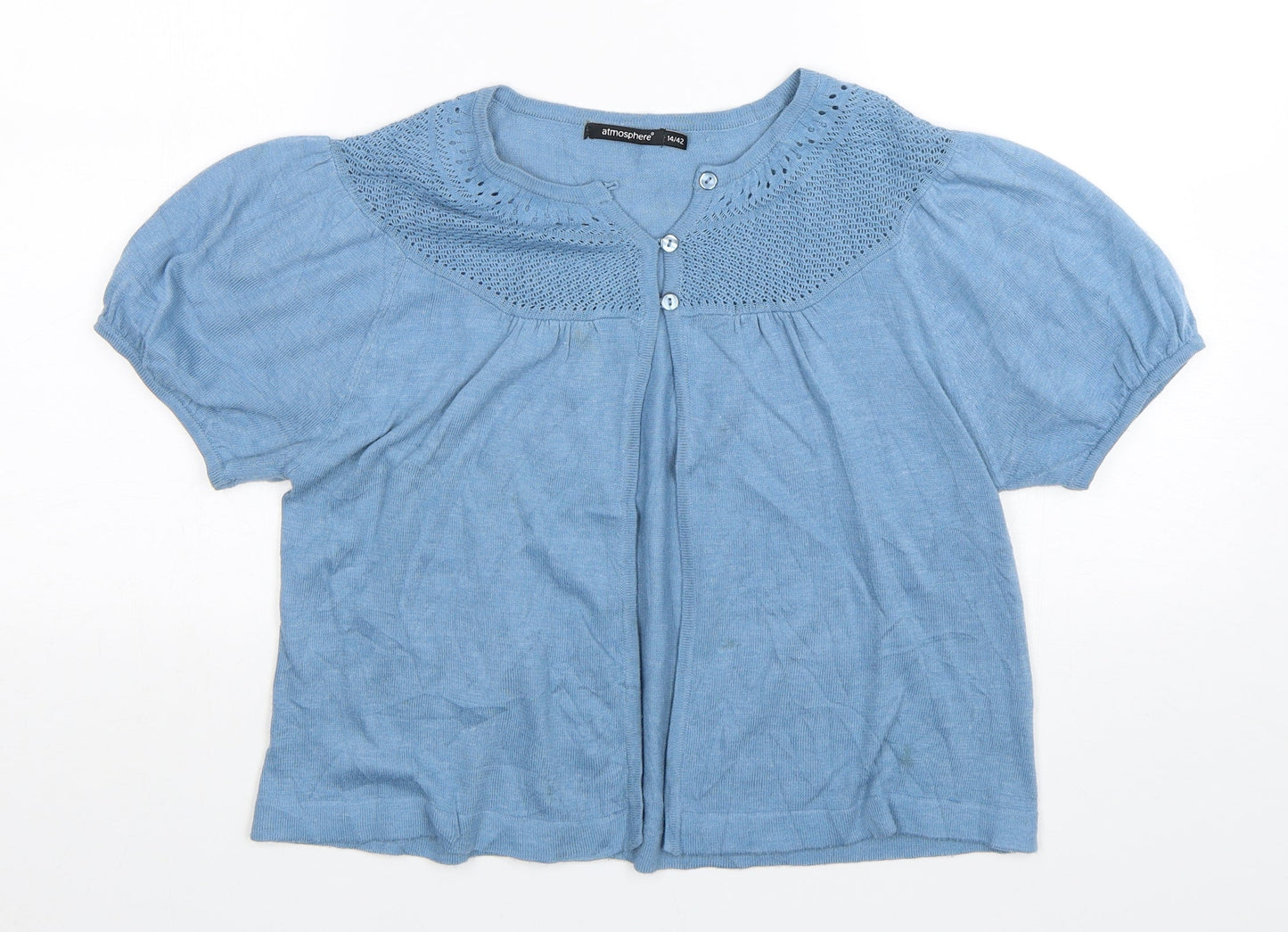 Womens UK Size 14 Atmosphere Blue Cardigan Jumper