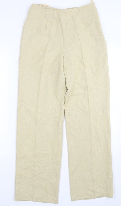 Portafina Womens Beige  Polyester Trousers  Size 10 L30 in Regular
