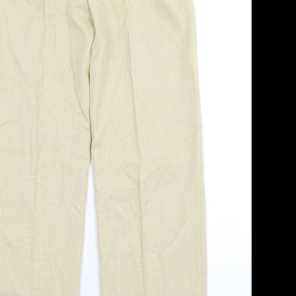 Portafina Womens Beige  Polyester Trousers  Size 10 L30 in Regular