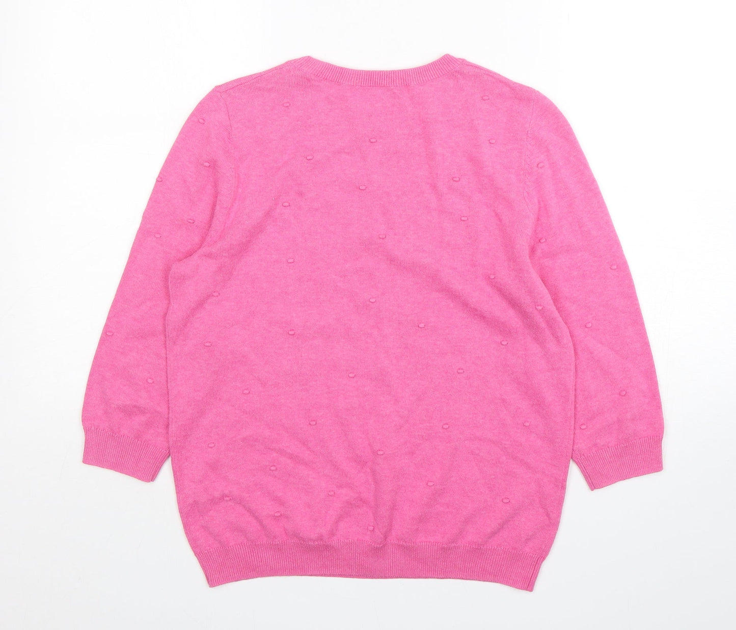 TU Womens Pink Round Neck  Cotton Pullover Jumper Size 10
