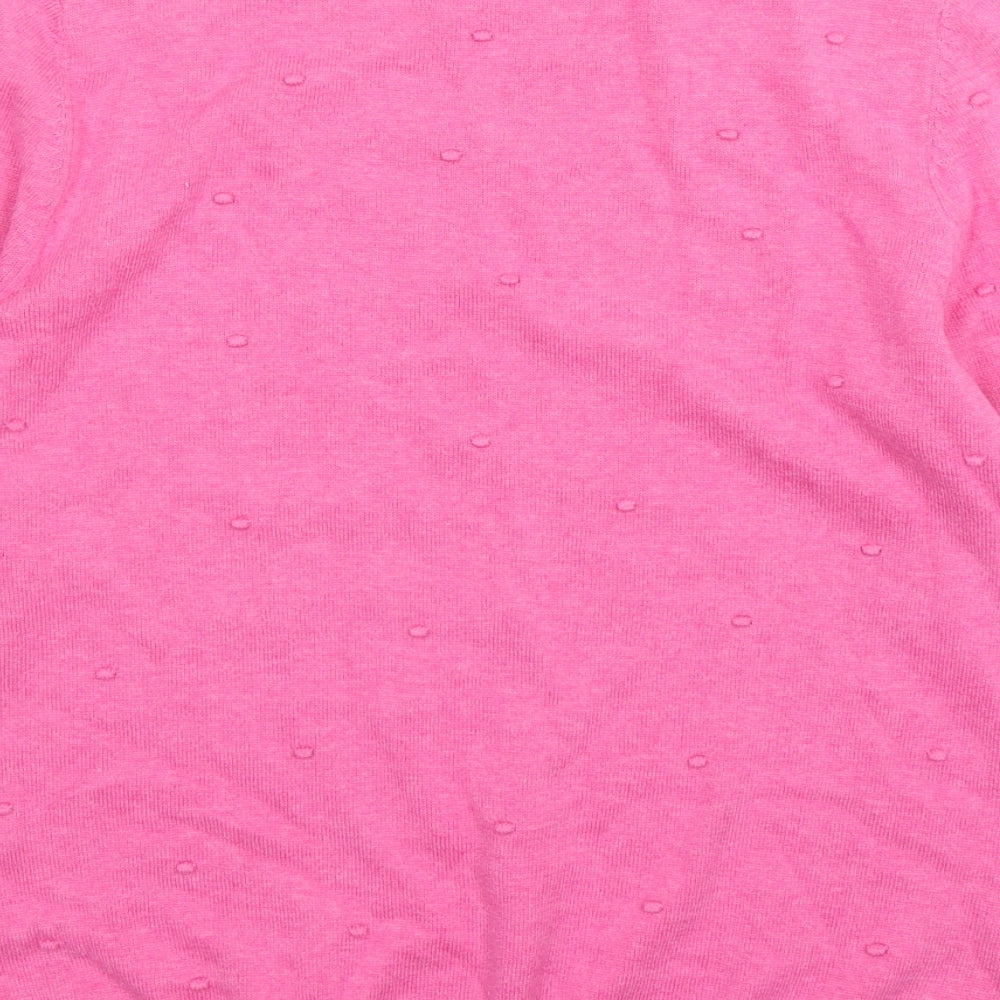 TU Womens Pink Round Neck  Cotton Pullover Jumper Size 10