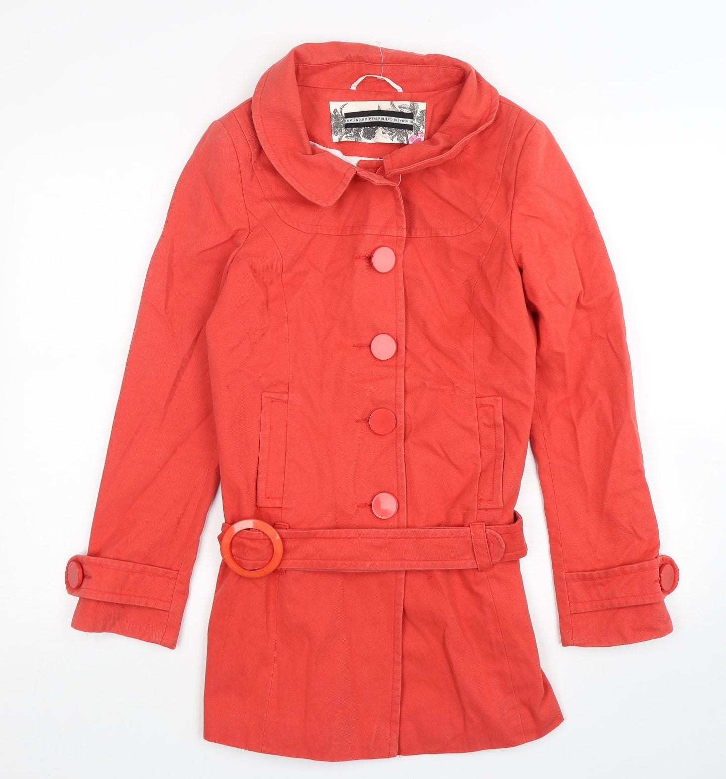Womens UK Size 8 River Island Pink Overcoat