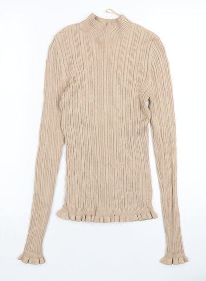 Womens UK Size 10 Miss Selfridge Beige Pullover Jumper