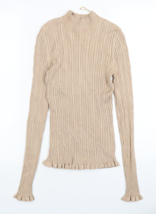 Womens UK Size 10 Miss Selfridge Beige Pullover Jumper