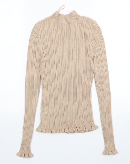 Womens UK Size 10 Miss Selfridge Beige Pullover Jumper