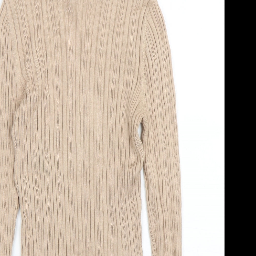 Womens UK Size 10 Miss Selfridge Beige Pullover Jumper