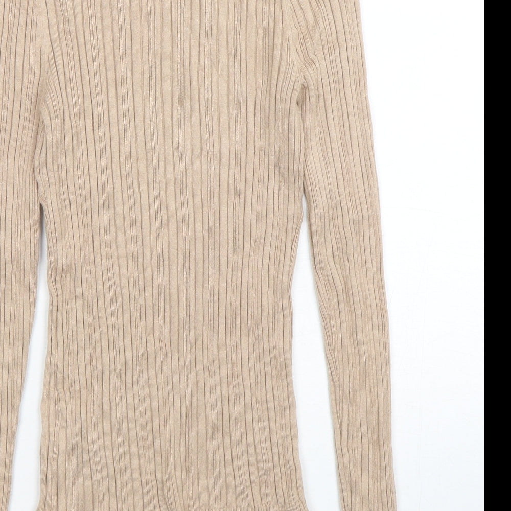 Womens UK Size 10 Miss Selfridge Beige Pullover Jumper