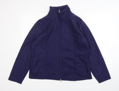 Anne De Lancay Womens Blue  Polyester Full Zip Sweatshirt Size M  Zip