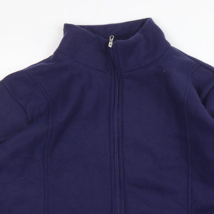 Anne De Lancay Womens Blue  Polyester Full Zip Sweatshirt Size M  Zip