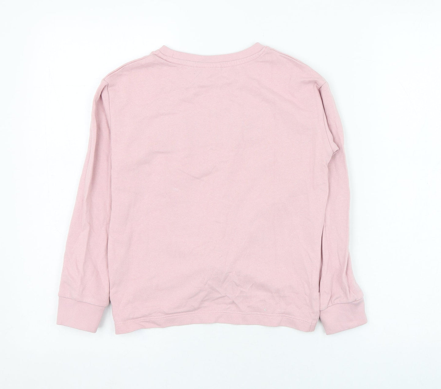 name it Girls Pink  Cotton Pullover Sweatshirt Size 7-8 Years  Pullover - WKND