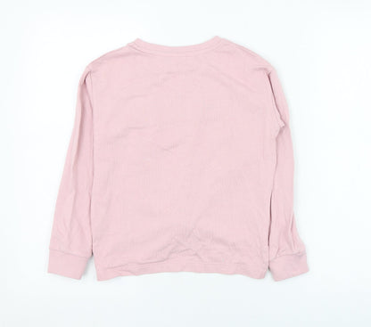 name it Girls Pink  Cotton Pullover Sweatshirt Size 7-8 Years  Pullover - WKND