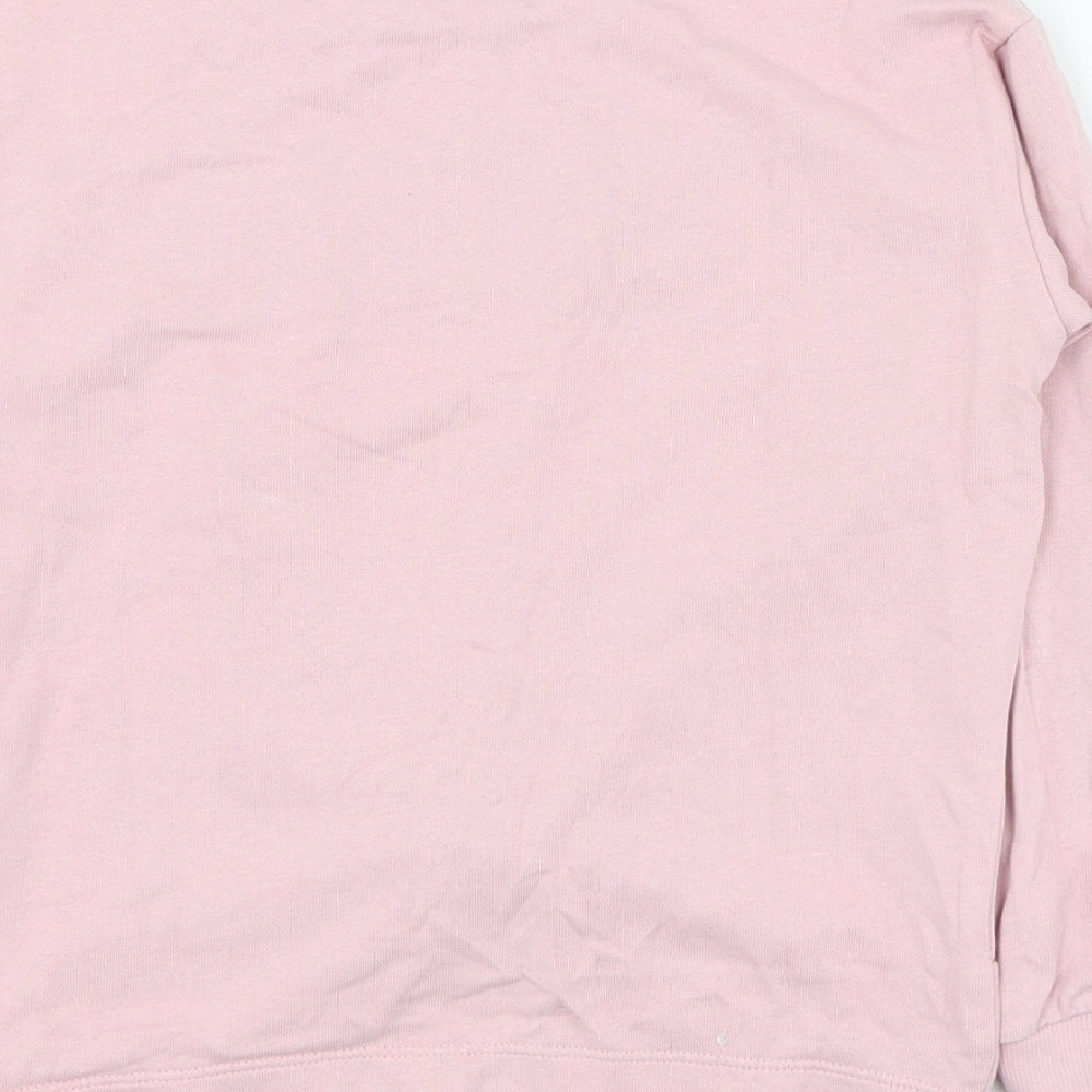name it Girls Pink  Cotton Pullover Sweatshirt Size 7-8 Years  Pullover - WKND