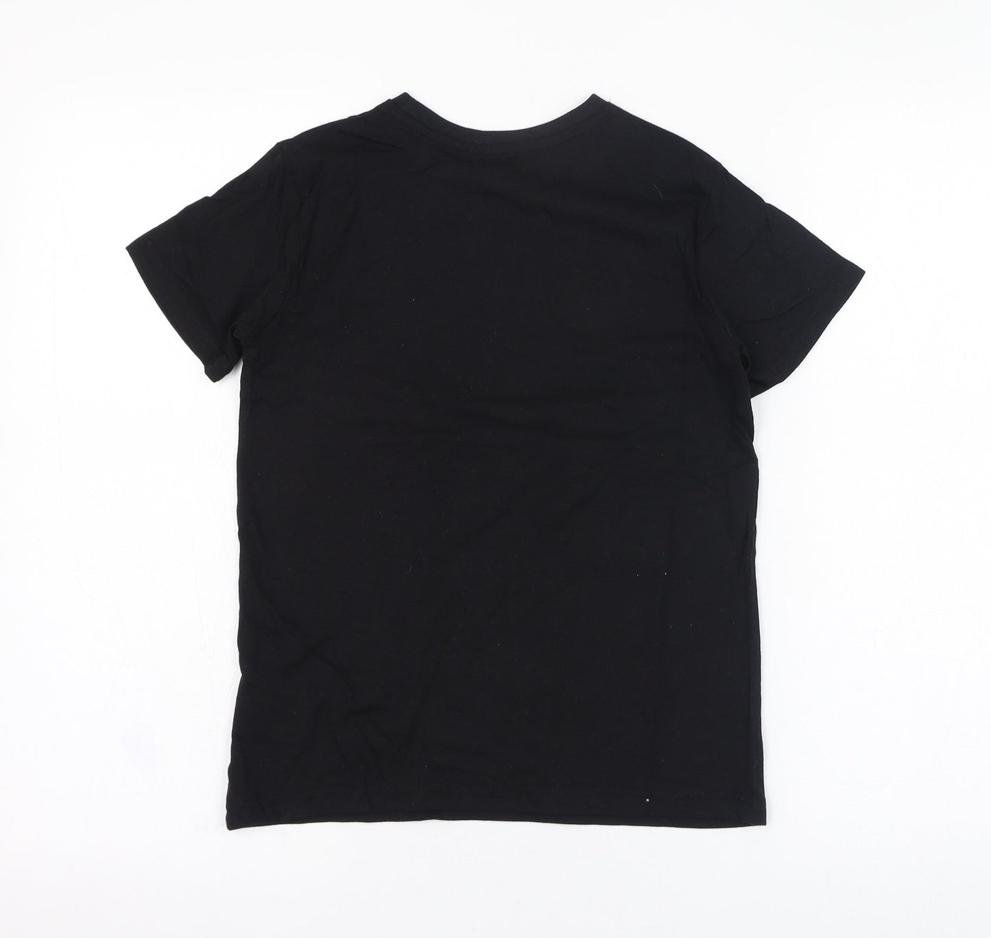 Primark Boys Black  Cotton Basic T-Shirt Size 8-9 Years Round Neck Pullover - Brooklyn