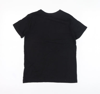 Primark Boys Black  Cotton Basic T-Shirt Size 8-9 Years Round Neck Pullover - Brooklyn