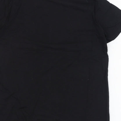 Primark Boys Black  Cotton Basic T-Shirt Size 8-9 Years Round Neck Pullover - Brooklyn