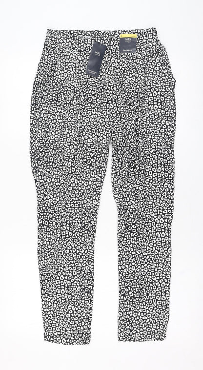 Womens UK Size 6 Marks and Spencer Regular Fit Carrot Black Trousers