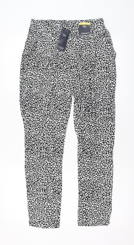 Womens UK Size 6 Marks and Spencer Regular Fit Carrot Black Trousers