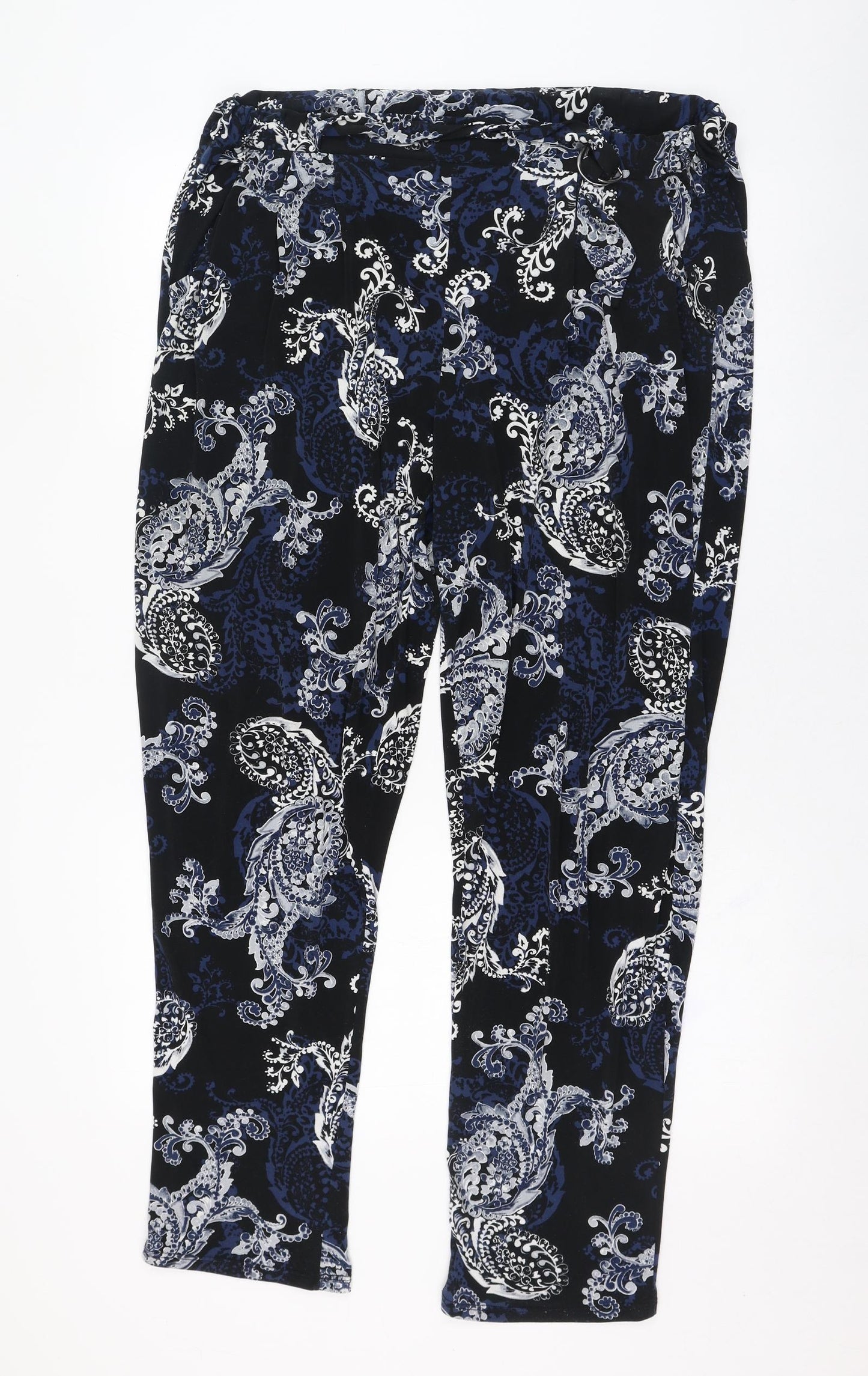 Womens UK Size 16 Wallis Regular Fit Carrot Black Trousers