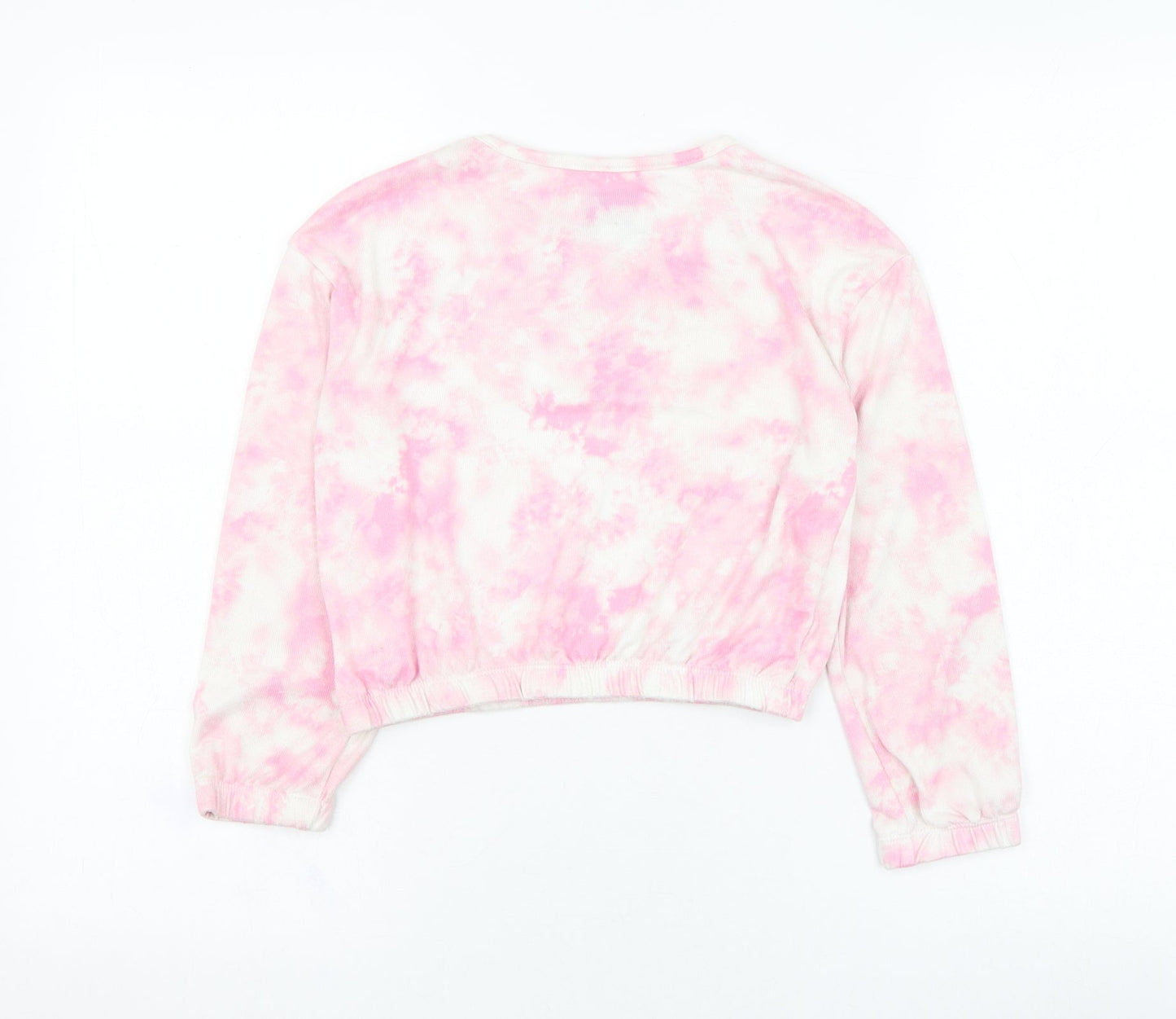 Peaches & Dreams Girls Pink  Polyester Pullover Sweatshirt Size 7-8 Years  Pullover - Tie dye