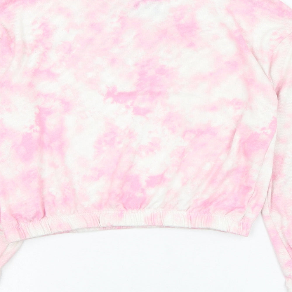 Peaches & Dreams Girls Pink  Polyester Pullover Sweatshirt Size 7-8 Years  Pullover - Tie dye