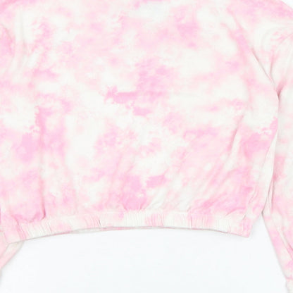 Peaches & Dreams Girls Pink  Polyester Pullover Sweatshirt Size 7-8 Years  Pullover - Tie dye