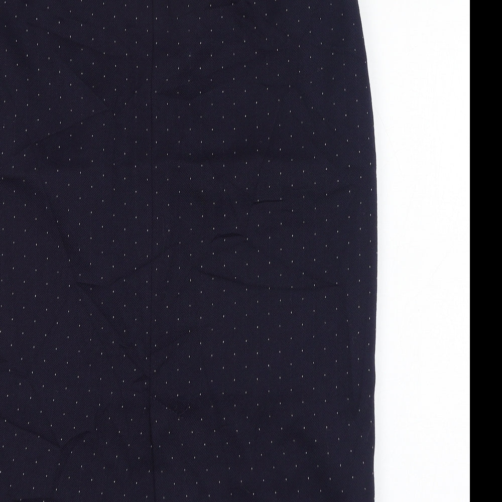 Clan Crest Womens Blue Polka Dot Wool Straight & Pencil Skirt Size 14   Zip