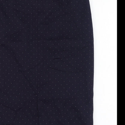 Clan Crest Womens Blue Polka Dot Wool Straight & Pencil Skirt Size 14   Zip