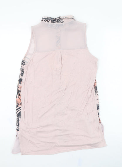 Womens UK Size 8 NEXT Pink Basic Button-Up