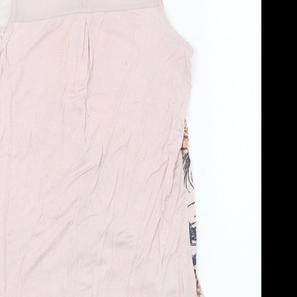 Womens UK Size 8 NEXT Pink Basic Button-Up