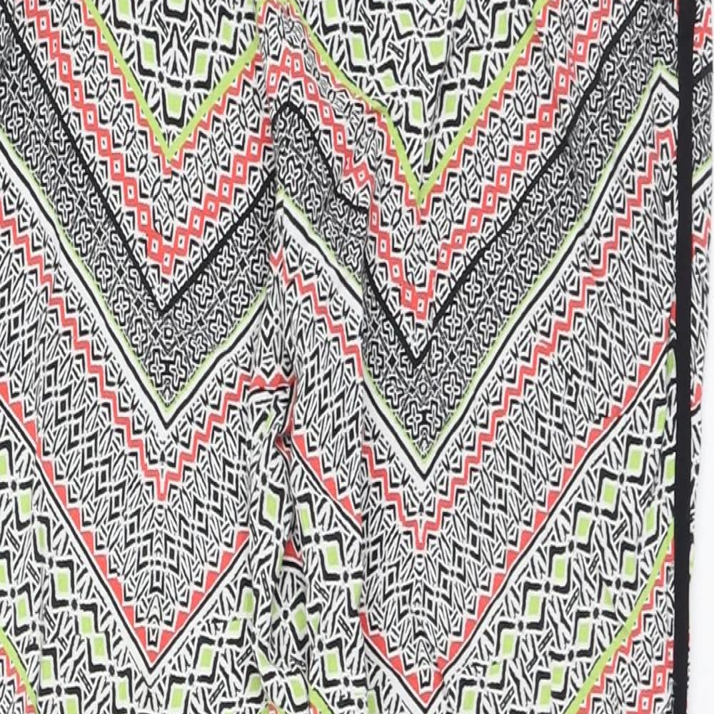 New Look Womens Black Geometric Viscose Jogger Trousers Size 10 L26 in Regular