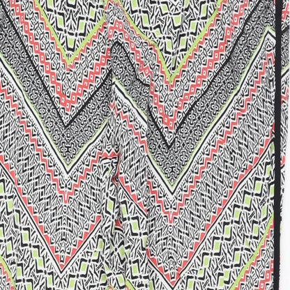 New Look Womens Black Geometric Viscose Jogger Trousers Size 10 L26 in Regular