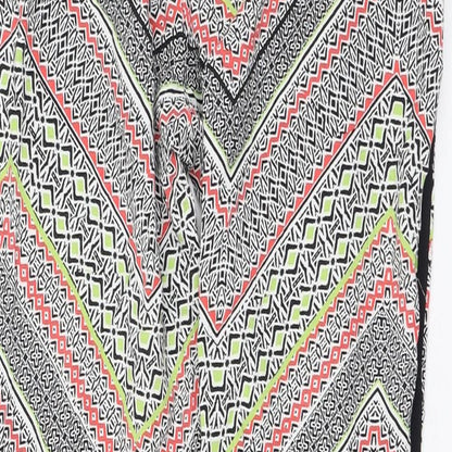 New Look Womens Black Geometric Viscose Jogger Trousers Size 10 L26 in Regular