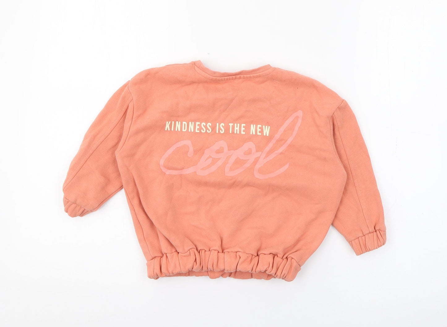 George Girls Orange  Cotton Pullover Sweatshirt Size 3-4 Years