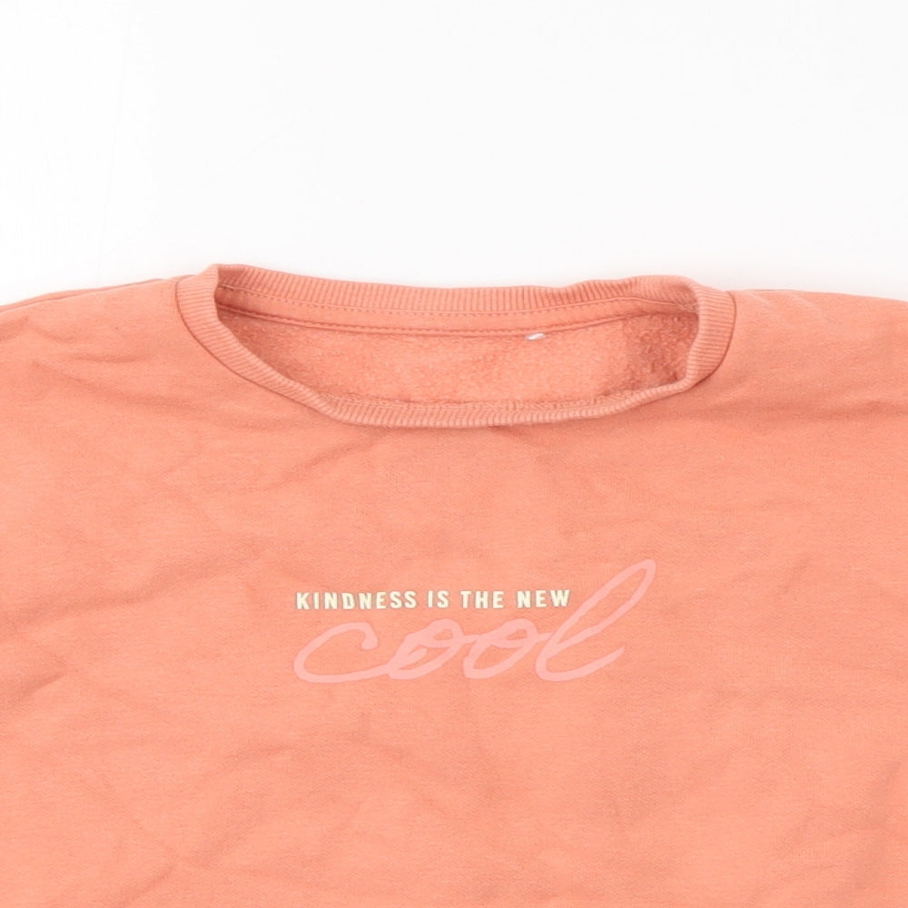 George Girls Orange  Cotton Pullover Sweatshirt Size 3-4 Years