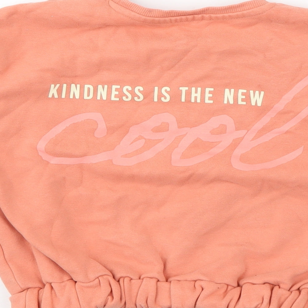 George Girls Orange  Cotton Pullover Sweatshirt Size 3-4 Years