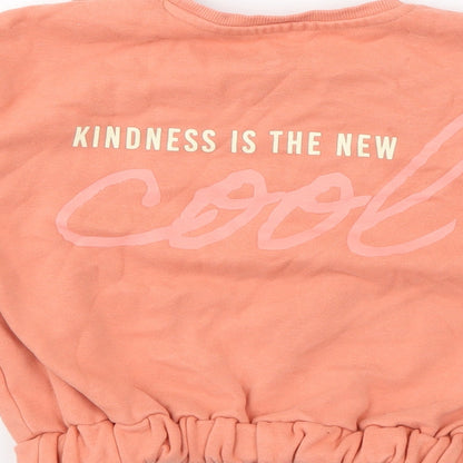 George Girls Orange  Cotton Pullover Sweatshirt Size 3-4 Years
