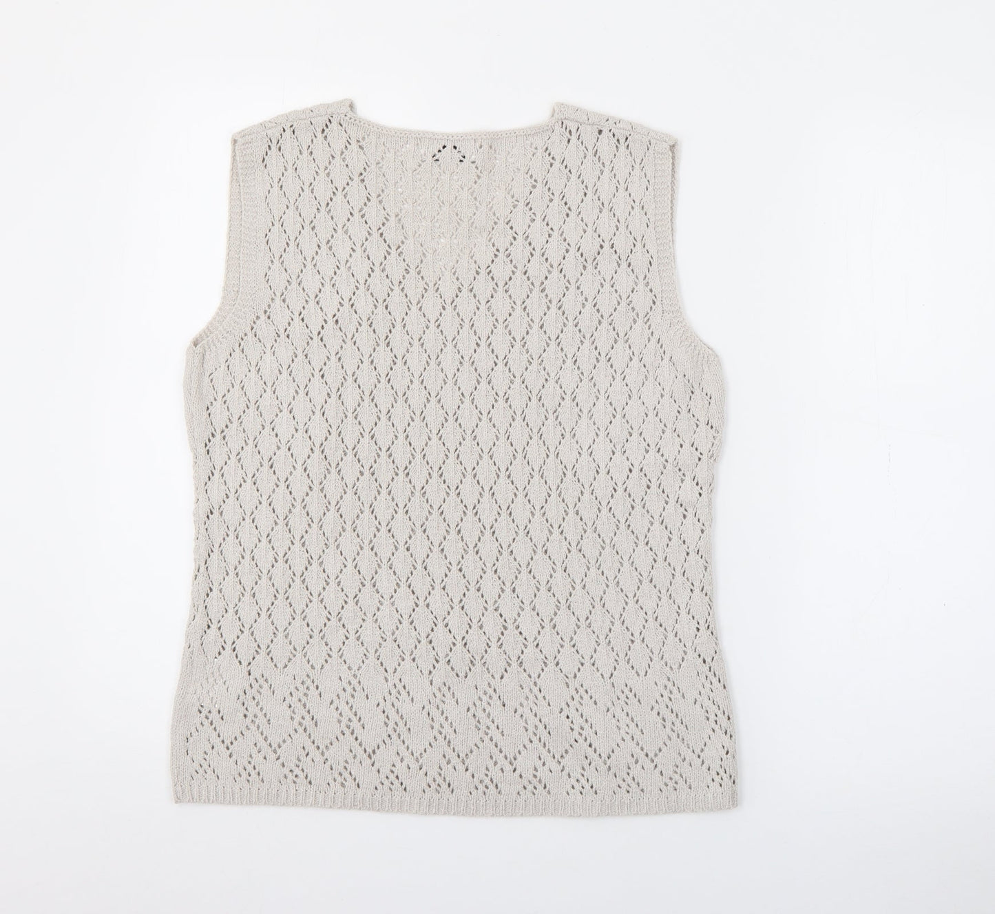 FRANK WALDER Womens Grey V-Neck  Polyacrylate Fibre Pullover Jumper Size S