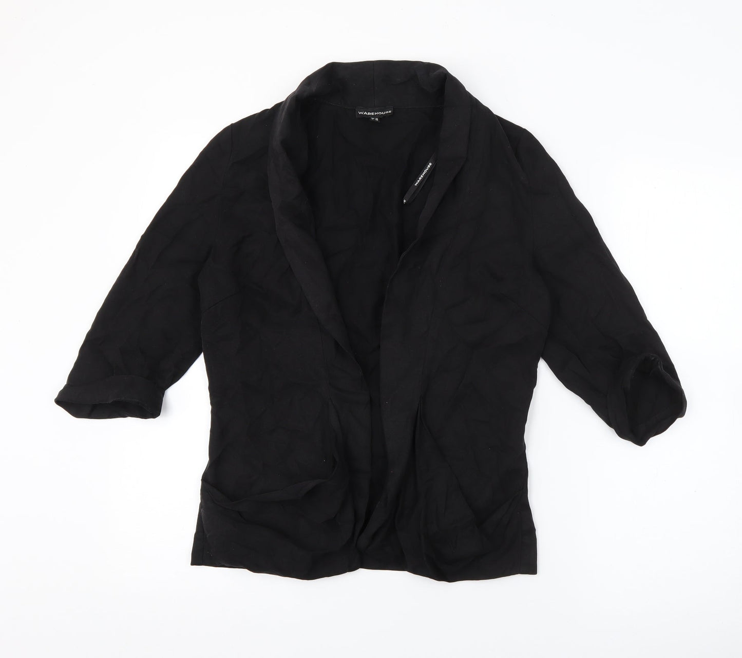 Warehouse Womens Black  Lyocell Jacket Blazer Size 10