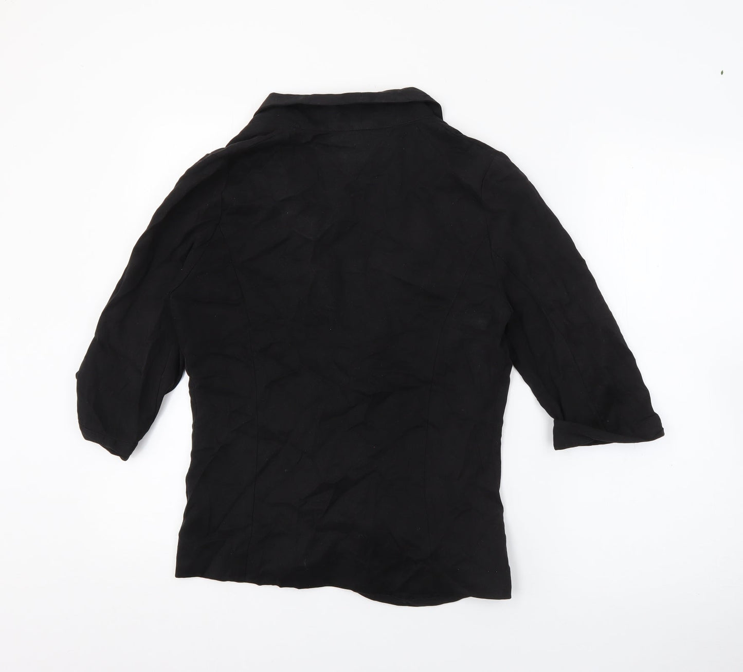 Warehouse Womens Black  Lyocell Jacket Blazer Size 10