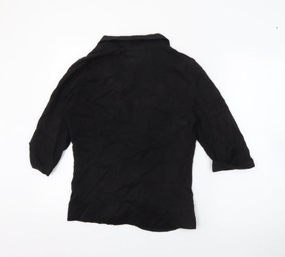 Warehouse Womens Black  Lyocell Jacket Blazer Size 10