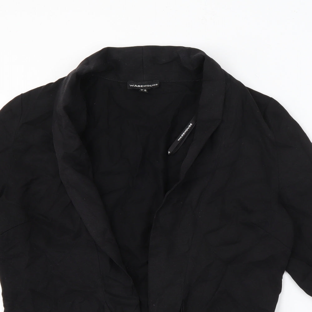 Warehouse Womens Black  Lyocell Jacket Blazer Size 10